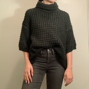 Anthropology Plenty by Tracy Reece Chunky Short Sleeve Waffle Turtleneck Sweater